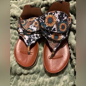 Floral and Leopard Print Women's Sandals